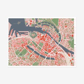 Copenhague Classic Map Art Print
