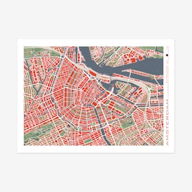 Amsterdam Classic Map Art Print
