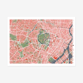 Tokyo Classic Map Art Print