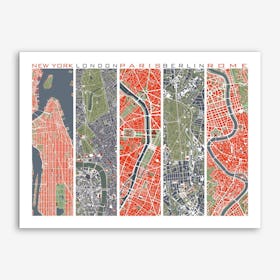 Five cities  Art Print