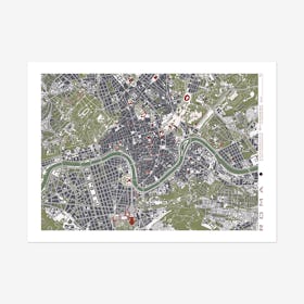 Rome Engraving Map Art Print