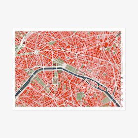 Paris Classic Map Art Print