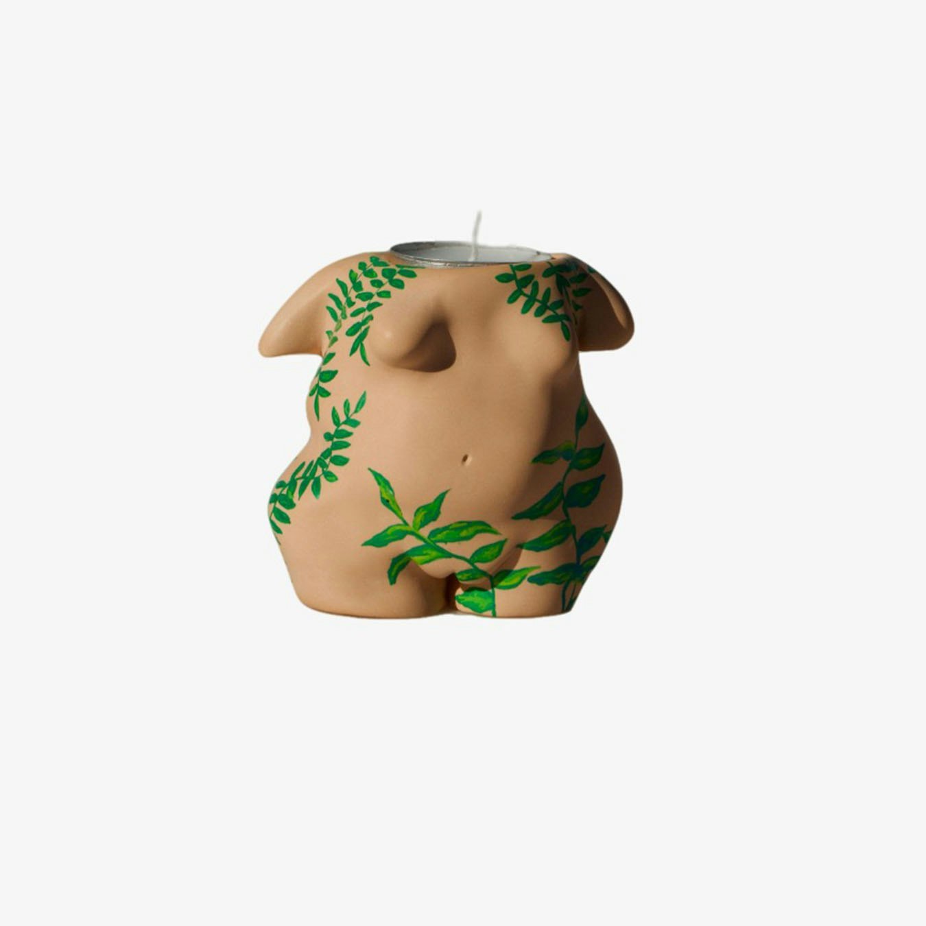 Female Torso Leaf Design Body Candle - Ella by StudioByGeorge