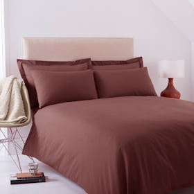 Charlotte Thomas Poetry Plain Dye Polycotton Duvet Cover Set - Chocolate