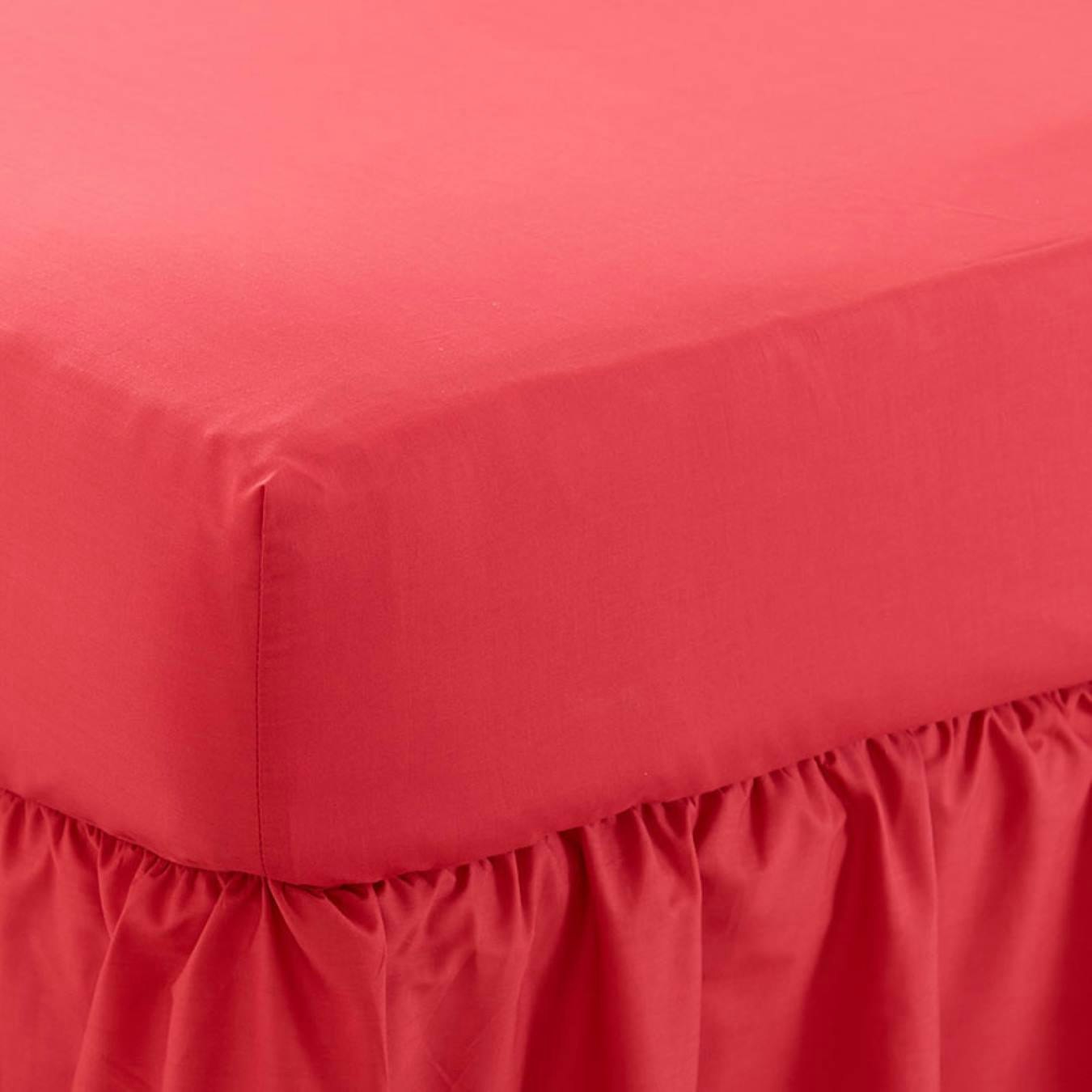 Charlotte Thomas Poetry Plain Dye Polycotton Flat Sheet - Red by Charlotte Thomas