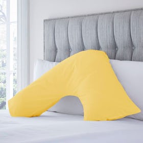 Charlotte Thomas Poetry Plain Dye Polycotton V Shaped Pillowcase - Lemon