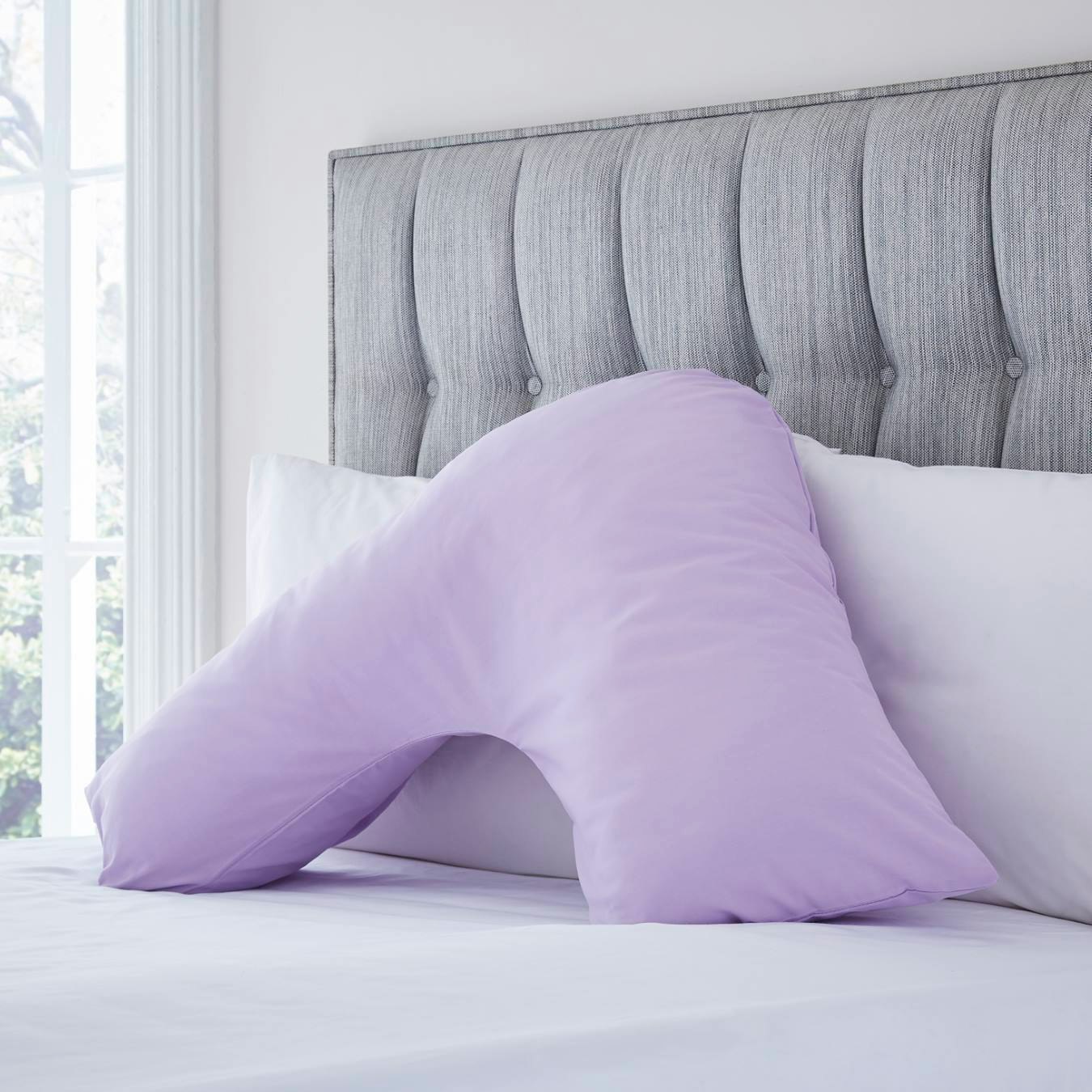 Charlotte Thomas Poetry Plain Dye Polycotton V Shaped Pillowcase - Lilac by Charlotte Thomas