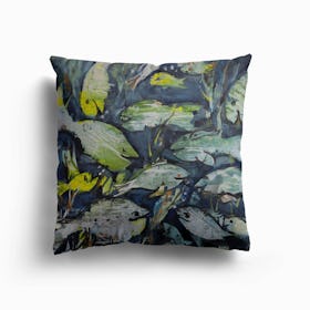 Grüne Fische Canvas Cushion