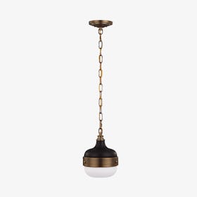 Cadence 1 Light Mini Pendant - Dark Antique Brass / Matte Black