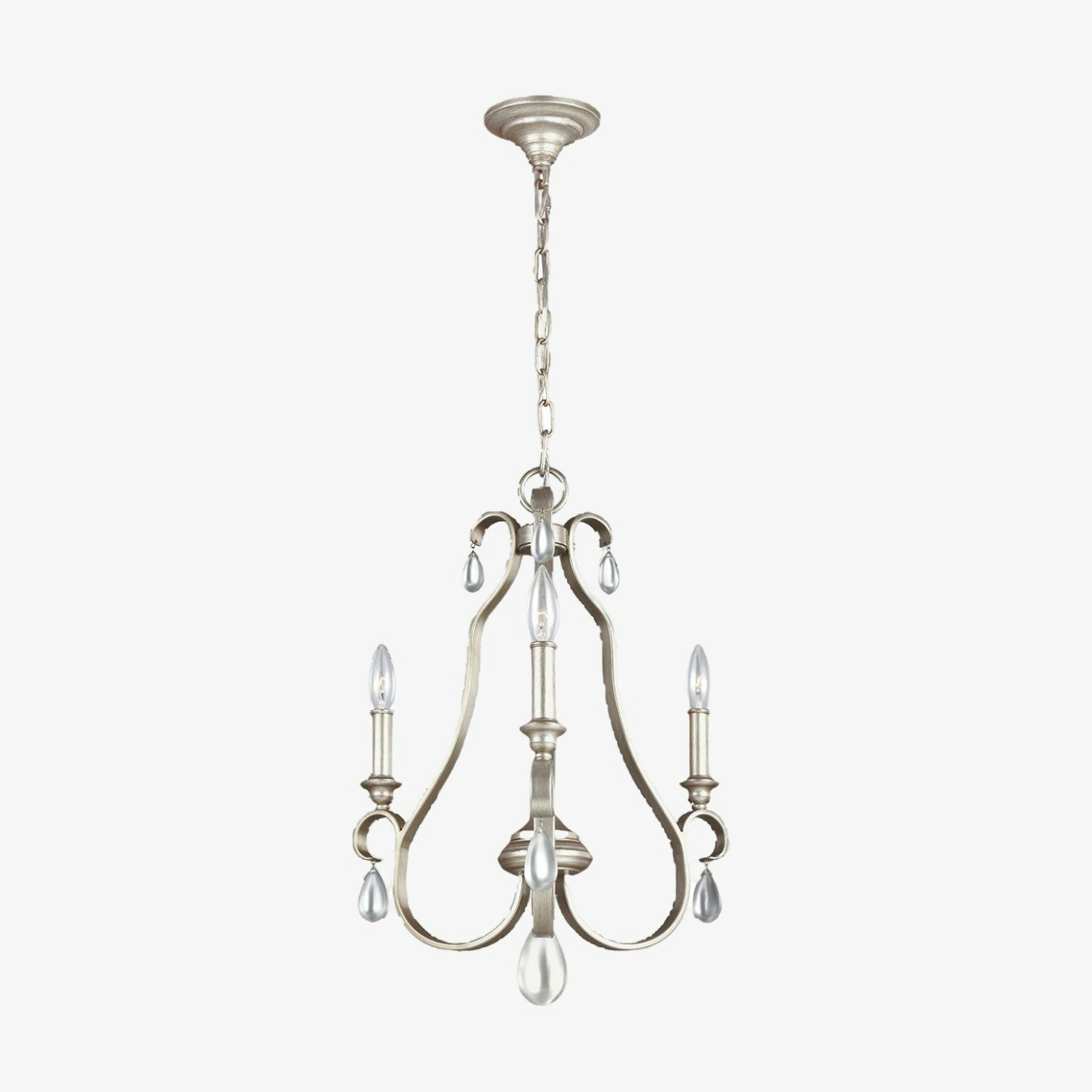 Dewitt 3 Light Chandelier - Sunrise Silver by Elstead Lighting