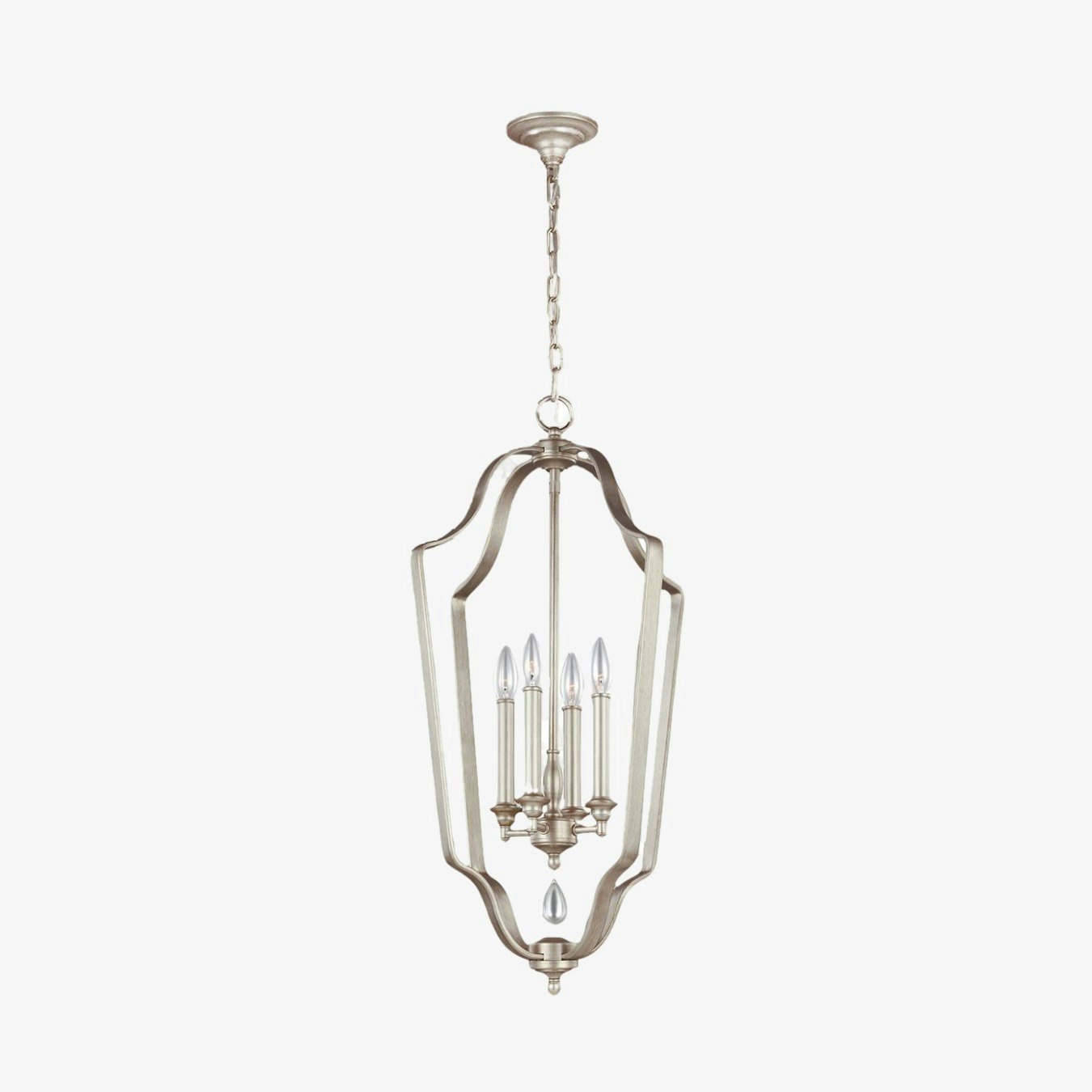 Dewitt 4 Light Foyer Chandelier - Sunrise Silver by Elstead Lighting