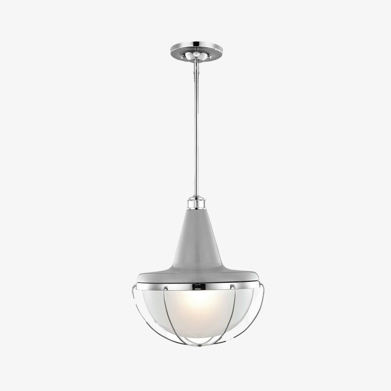 Feiss Livingston 1-Light Mini Pendant - Polished Nickel by Elstead Lighting