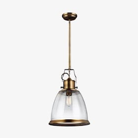 Hobson 1 Light Pendant - Aged Brass