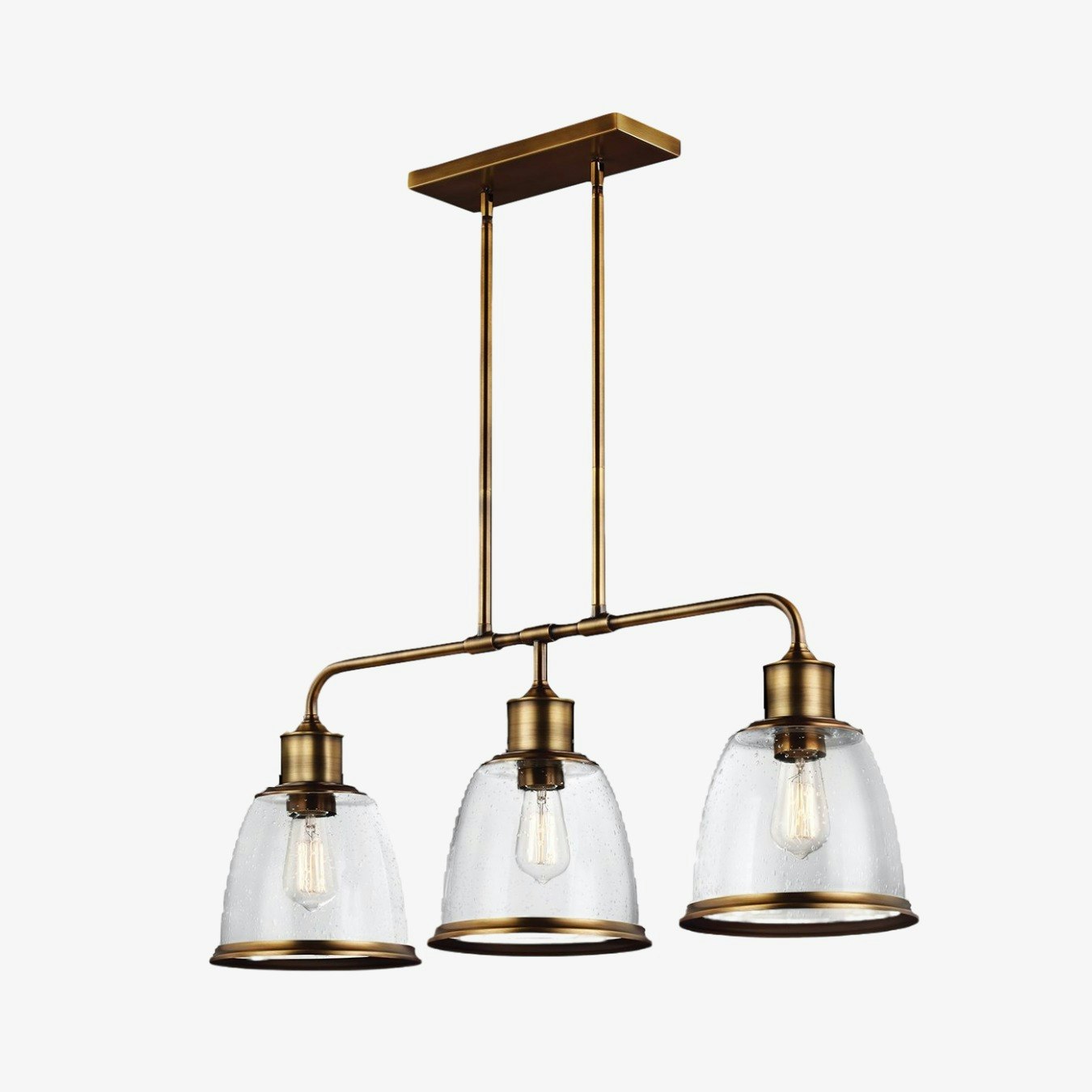 Hobson 3 Light Island Chandelier Aged Brass - Aged Brass by Elstead Lighting