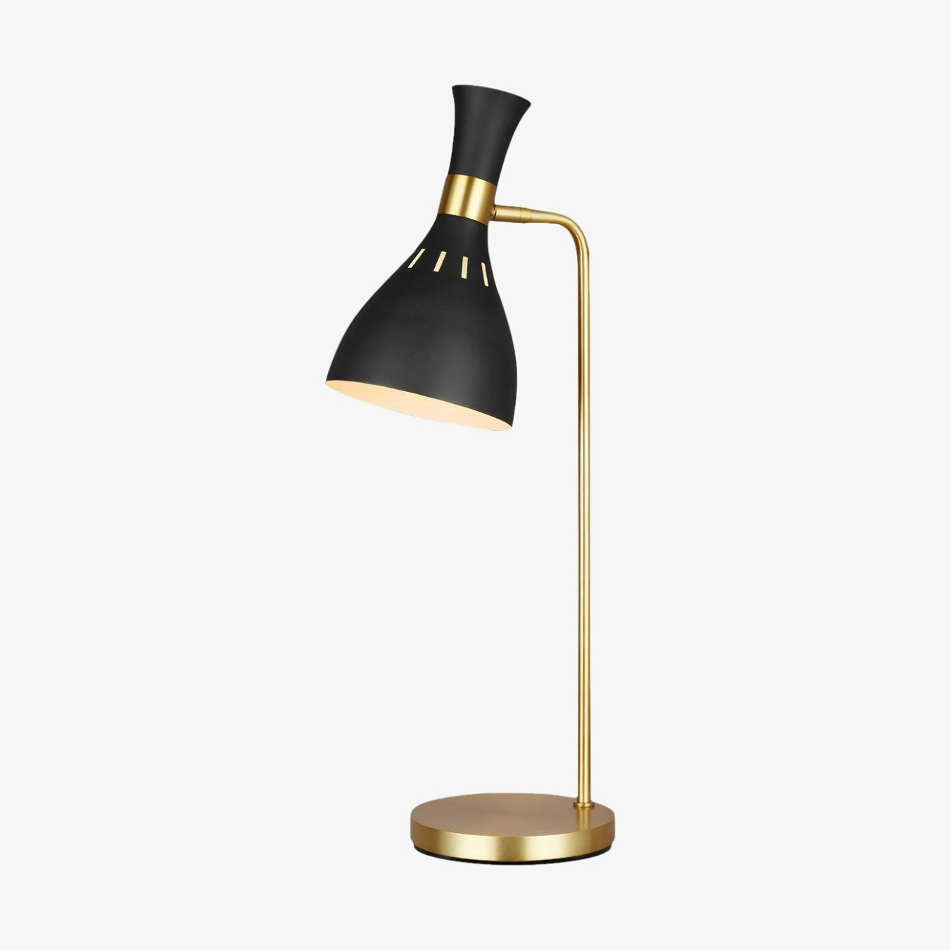 Joan 1 Light Table Lamp - Midnight Black & Burnished Brass by Elstead Lighting