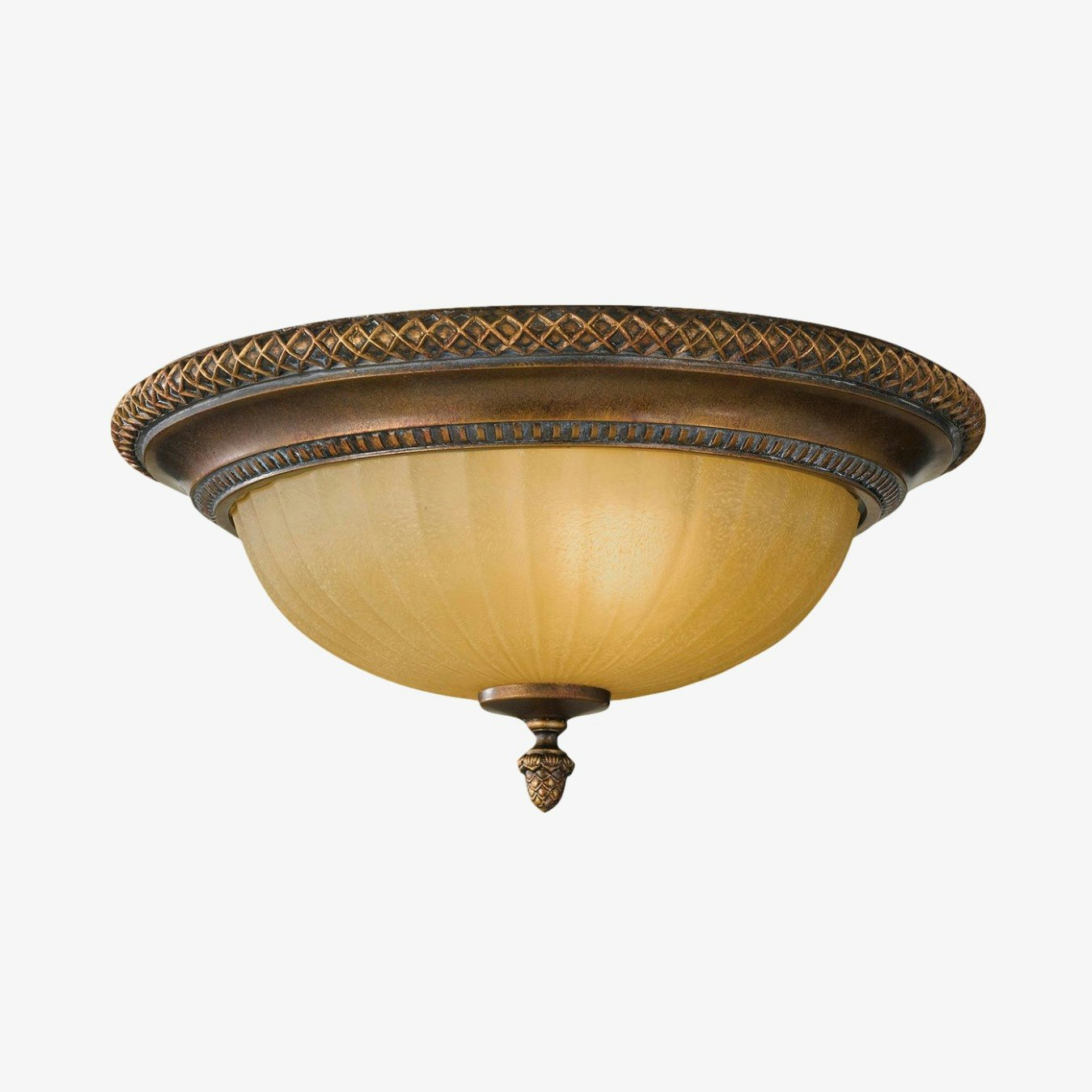 Kelham Hall 2 Light Flush - Firenze Gold / British Bronze by Elstead Lighting
