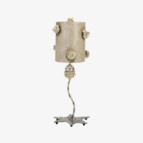 La Fleurette 1 Light Table Lamp - Cream, Tan & Gold Leaf