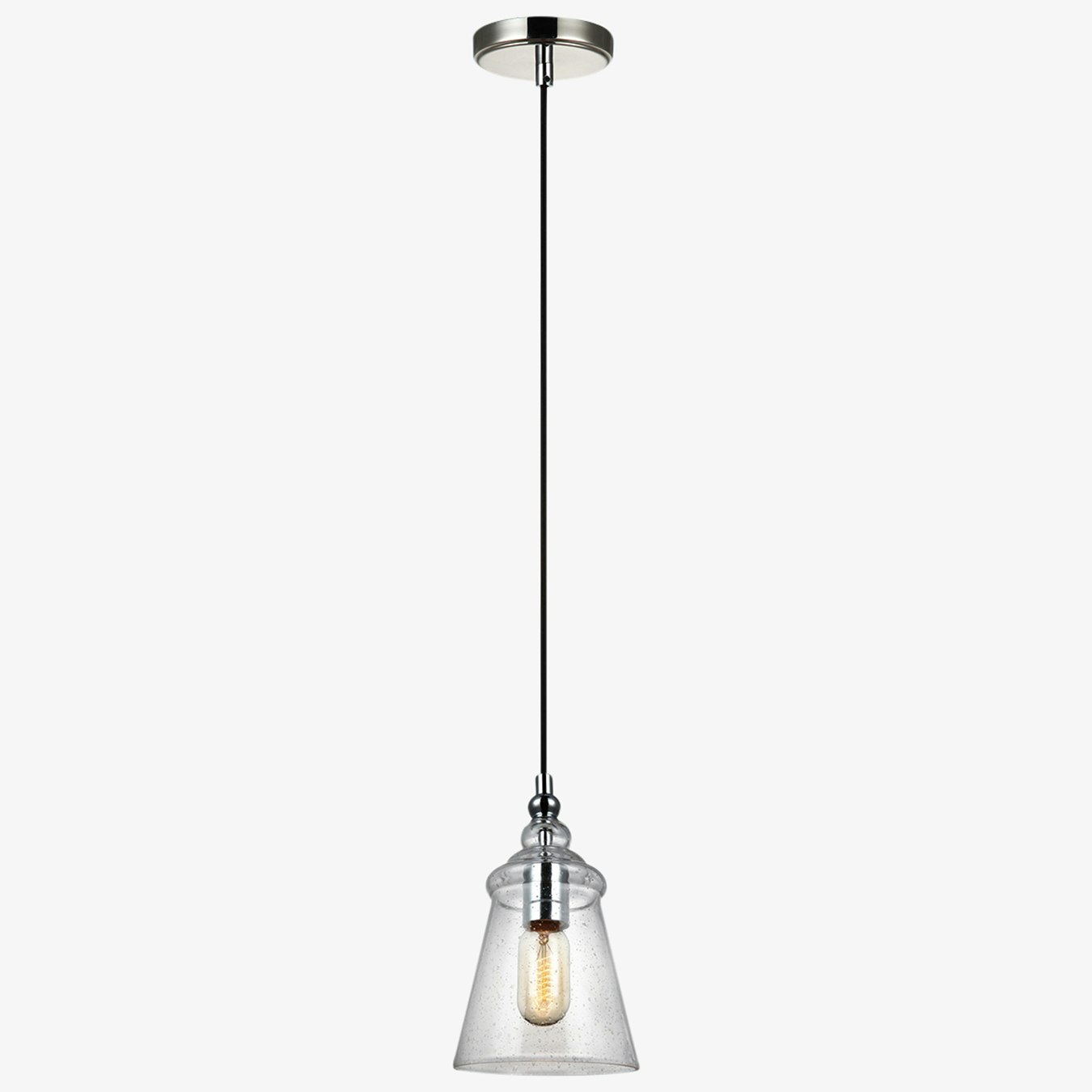 Loras 1 Light Mini Pendant - Chrome by Elstead Lighting