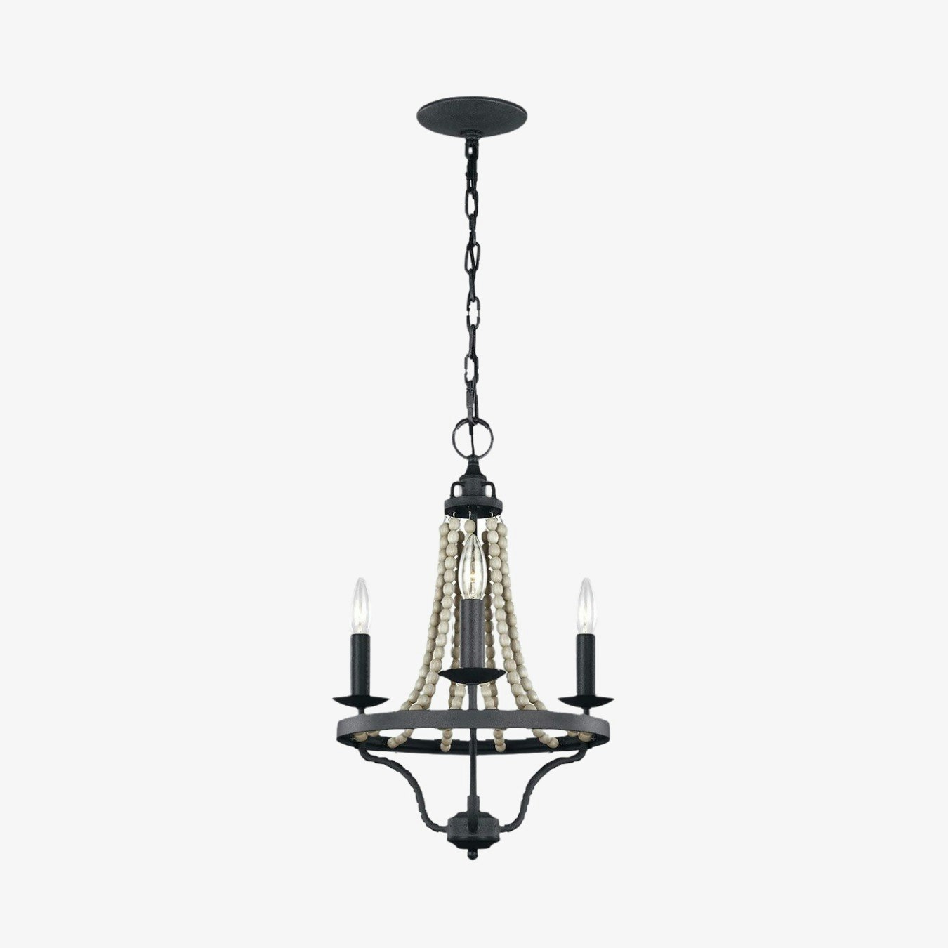 Nori 3 Light Chandelier - Dark Weathered Zinc by Elstead Lighting