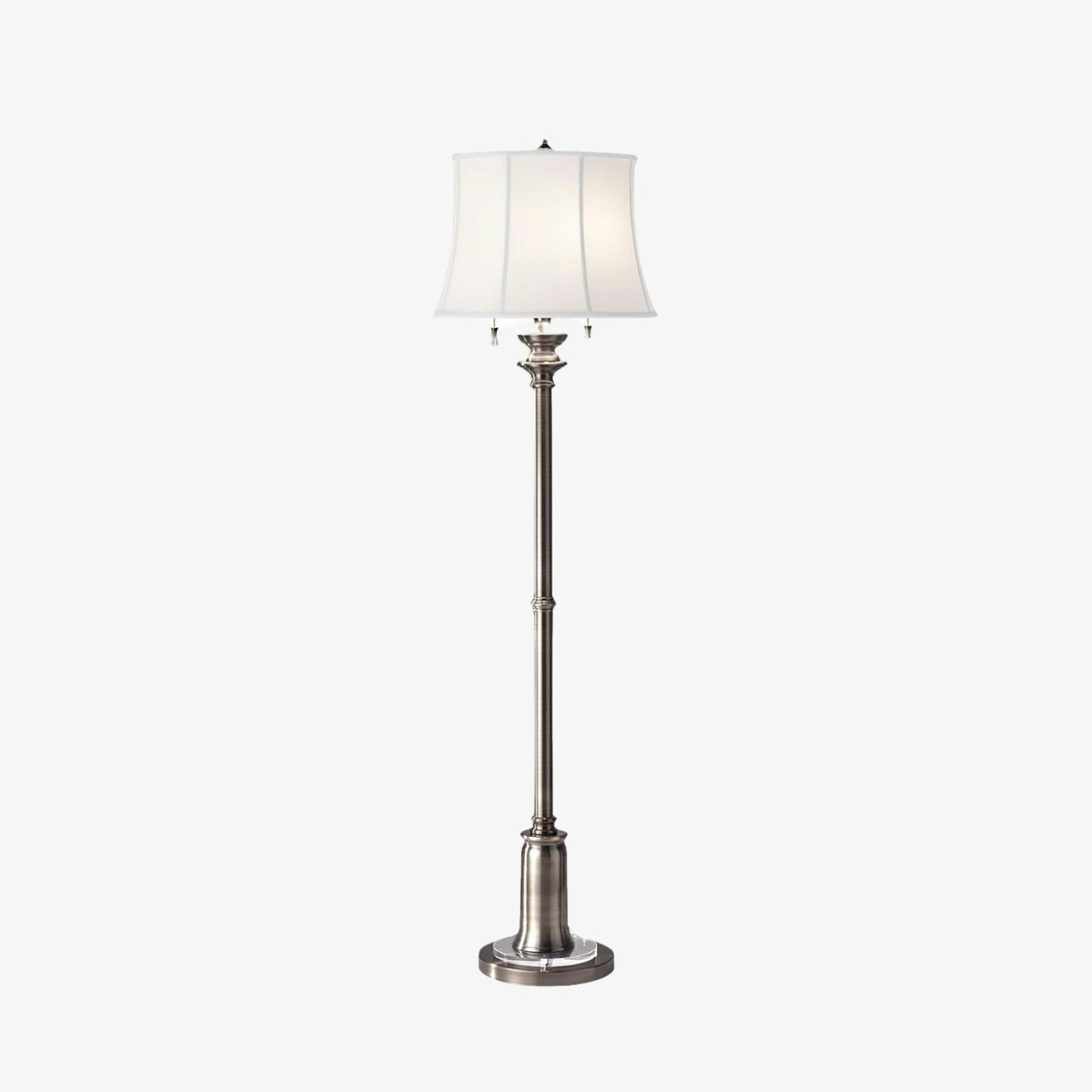 Stateroom 2 Light Floor Lamp - Antique Nickel by Elstead Lighting