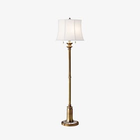 Stateroom 2 Light Floor Lamp - Bali Brass