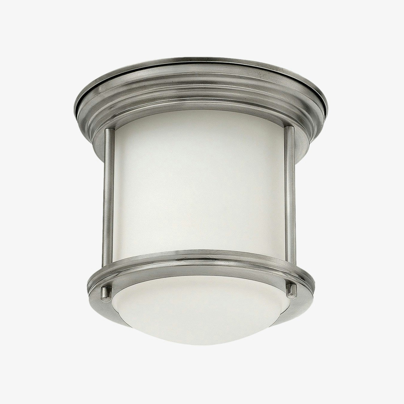 Hadrian 1-Light Flush Mount - Opal Glass - Antique Nickel by Elstead Lighting
