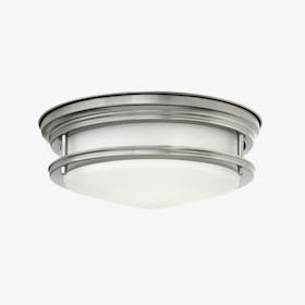 Hadrian 2-Light Flush Mount - Opal Glass - Antique Nickel