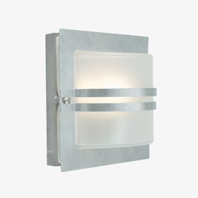 Bern 1-Light Wall Lantern - Galvanised - Frosted Glass