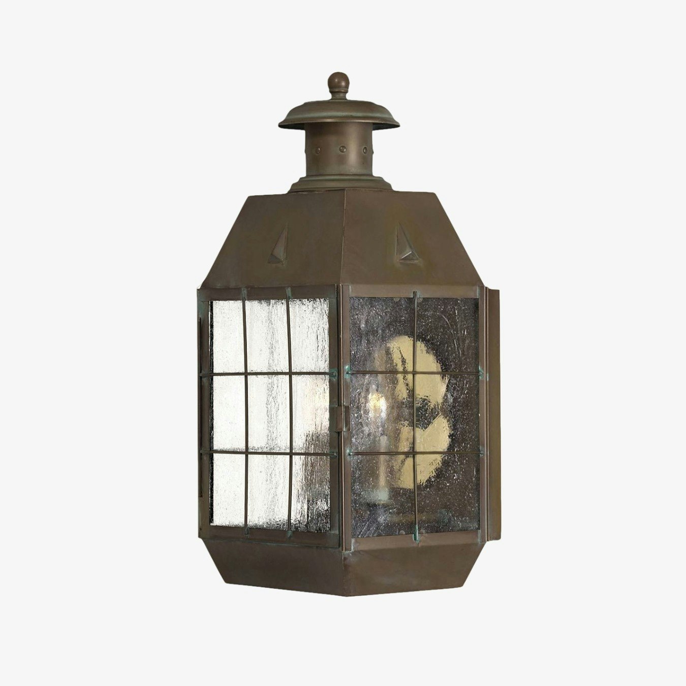 Nantucket 3-Light Pedestal Lantern - Aged Brass by Elstead Lighting