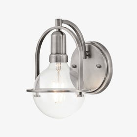 Somerset 1-Light Wall Light - Brushed Nickel / Clear