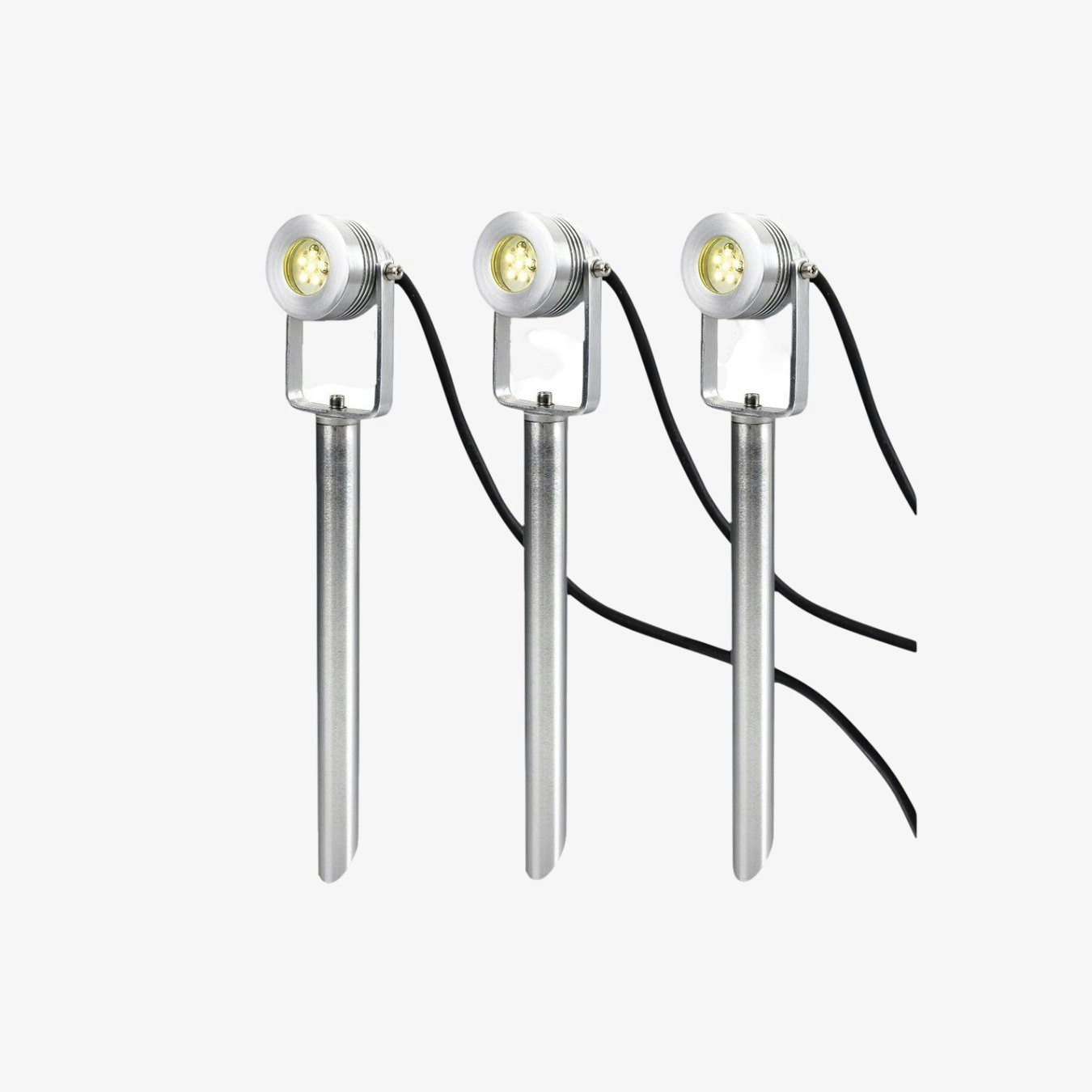 Spennymoor Starter Kit Including 3 X 1-2V Spot Lights, 3 X Spikes, 6M Cable & 1-2V Transformer - Annodised Aluminium by Elstead Lighting
