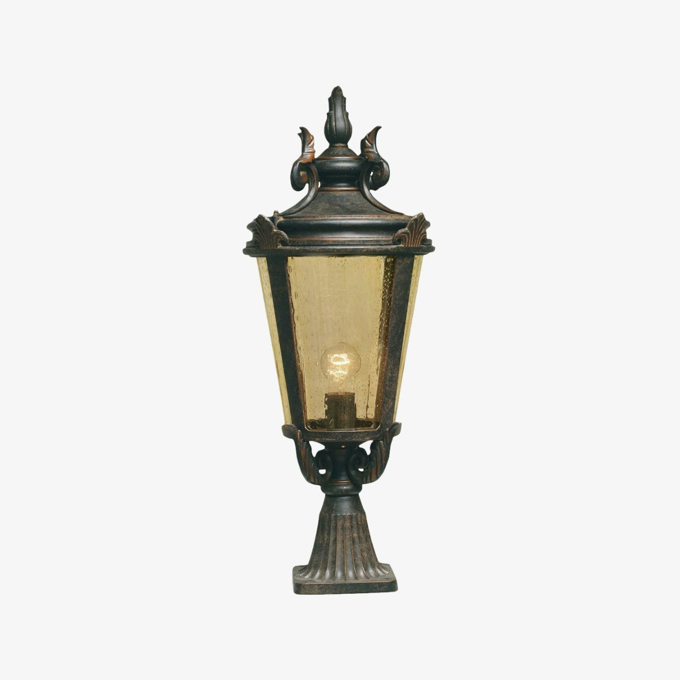 Baltimore 1-Light Pedestal Lantern - Weathered Bronze by Elstead Lighting