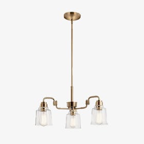 Aivian 3 Light Chandelier - Weathered Brass