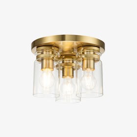 Brinley 3 Light Flush Mount - Brushed Brass