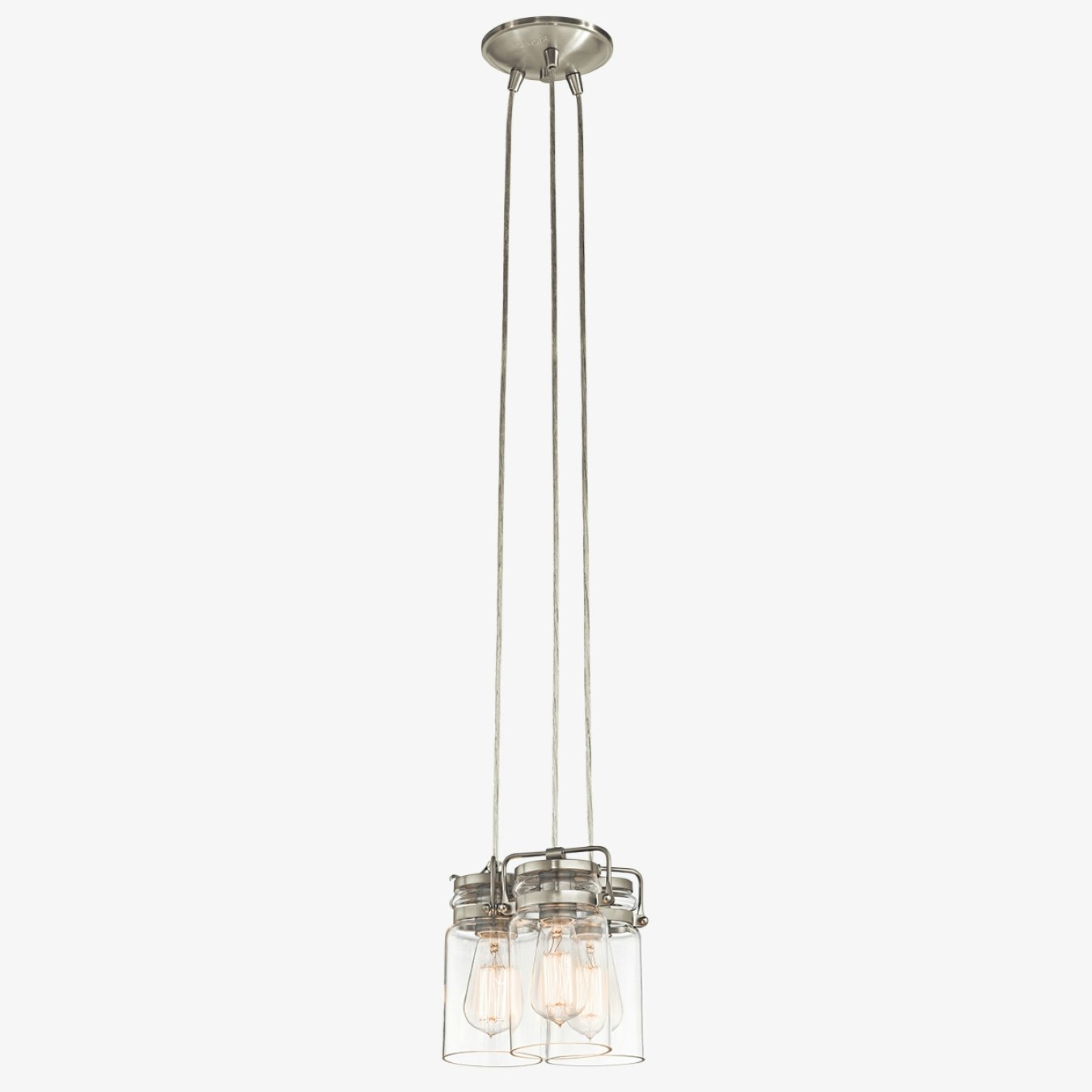 Brinley 3 Light Pendant - Brushed Nickel by Elstead Lighting
