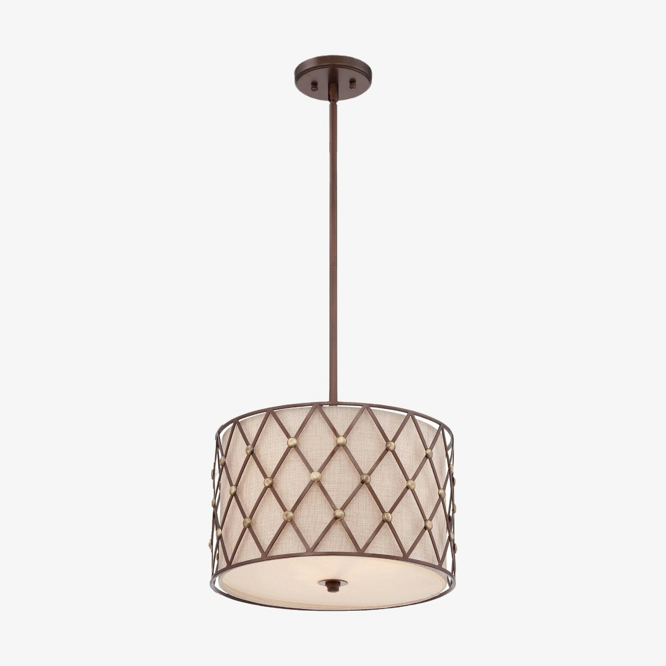 Brown Lattice 1 Light Pendant - Copper Canyon by Elstead Lighting