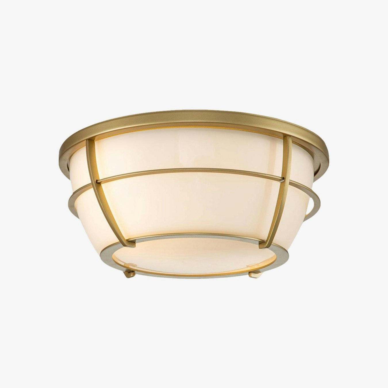 Chance 2 Light Flush Mount - Painted Natural Brass by Elstead Lighting