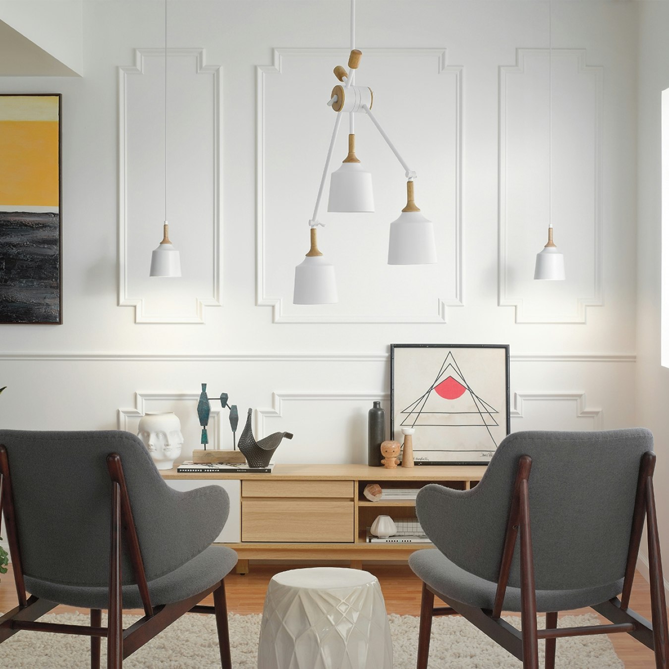 Danika 3 Light Linear Chandelier - White by Elstead Lighting