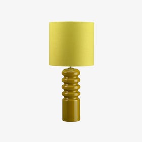 Contour 1-Light Ceramic Table Lamp - Lime Glaze