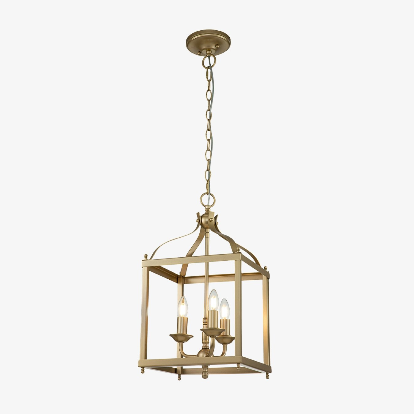 Larkin 3 Light Pendant - Painted Natural Brass by Elstead Lighting