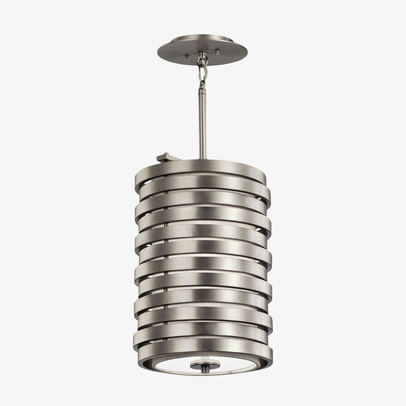 Roswell 1 Light Pendant - Brushed Nickel by Elstead Lighting