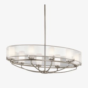 Saldana 8 Light Oval Chandelier - Classic Pewter