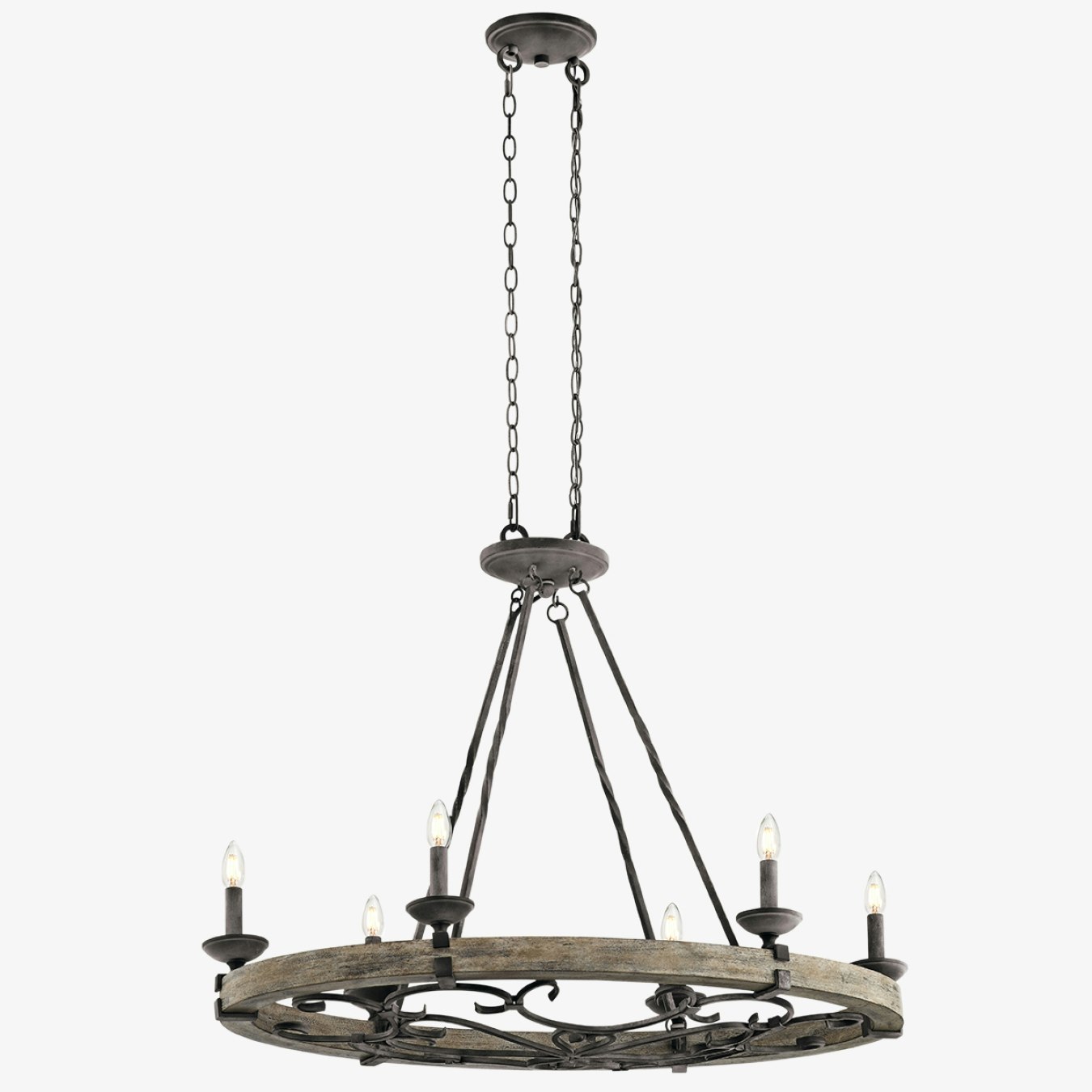 Taulbee 6 Light Oval Chandelier - Weathered Zinc by Elstead Lighting