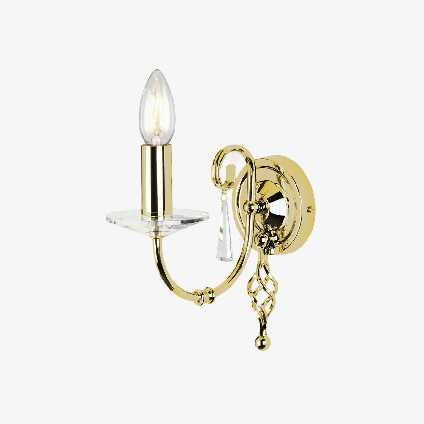 Aegean 1-Light Wall Light - Polished Brass by Elstead Lighting