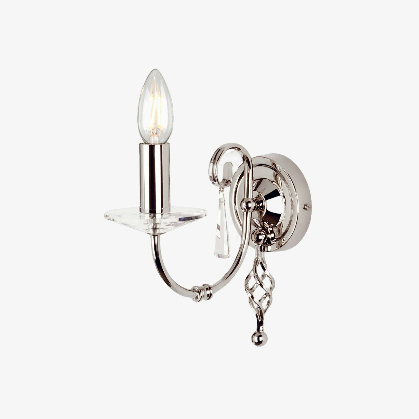 Aegean 1-Light Wall Light - Polished Nickel by Elstead Lighting