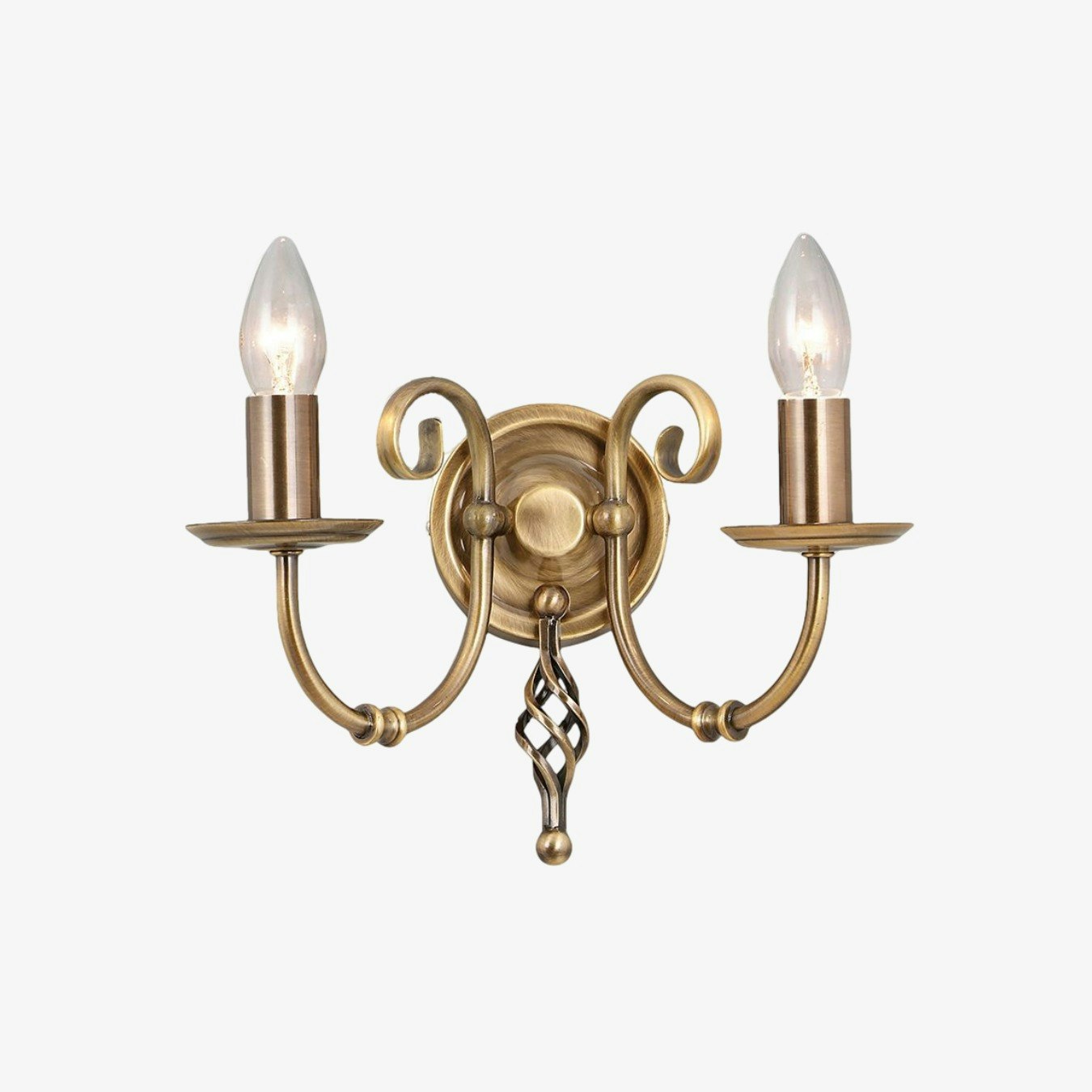 Artisan 2-Light Wall Light - Aged Brass by Elstead Lighting