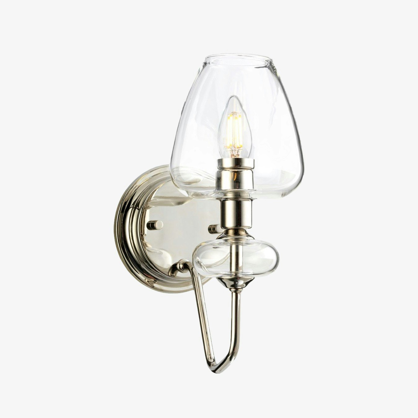Armand 1-Light Wall Light - Polished Nickel by Elstead Lighting