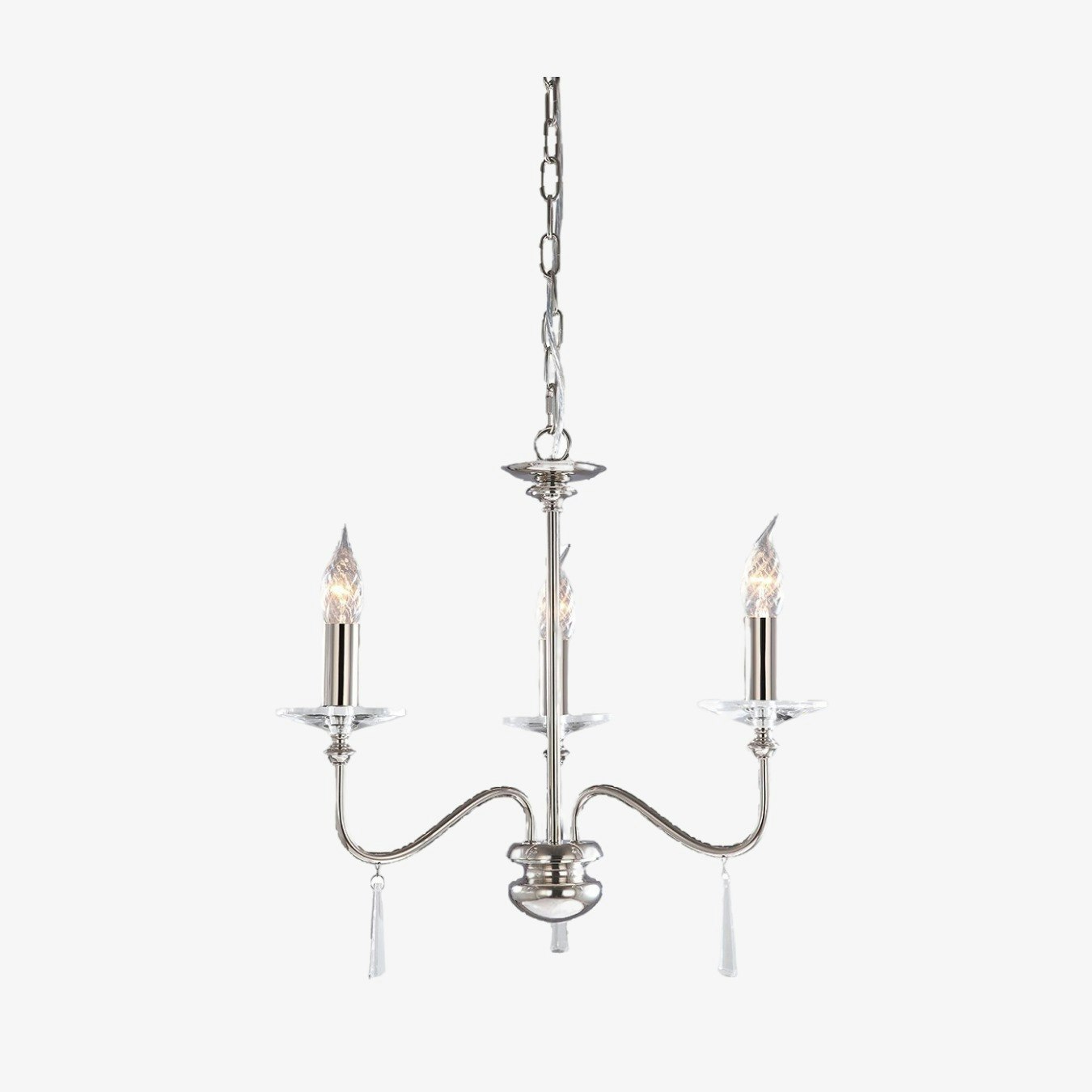 Finsbury Park 3-Light Chandelier - Polished Nickel by Elstead Lighting