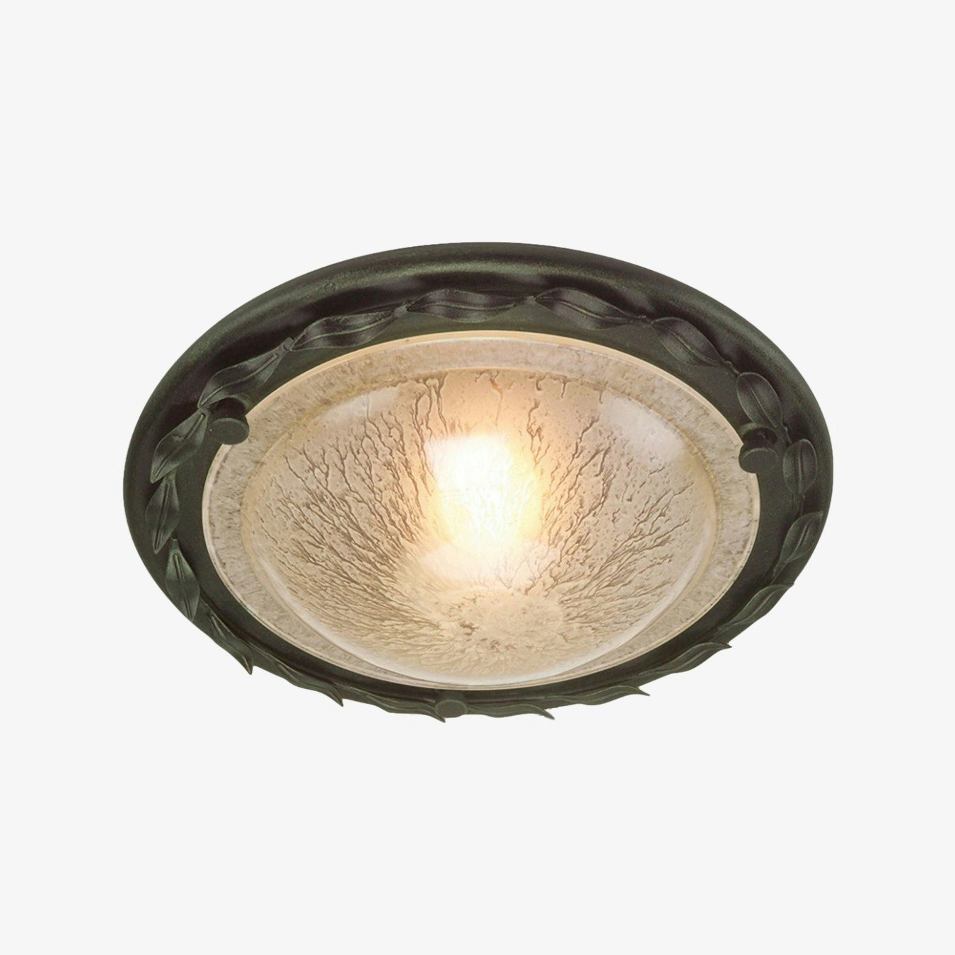 Olivia 1-Light Flush - Black / Gold by Elstead Lighting