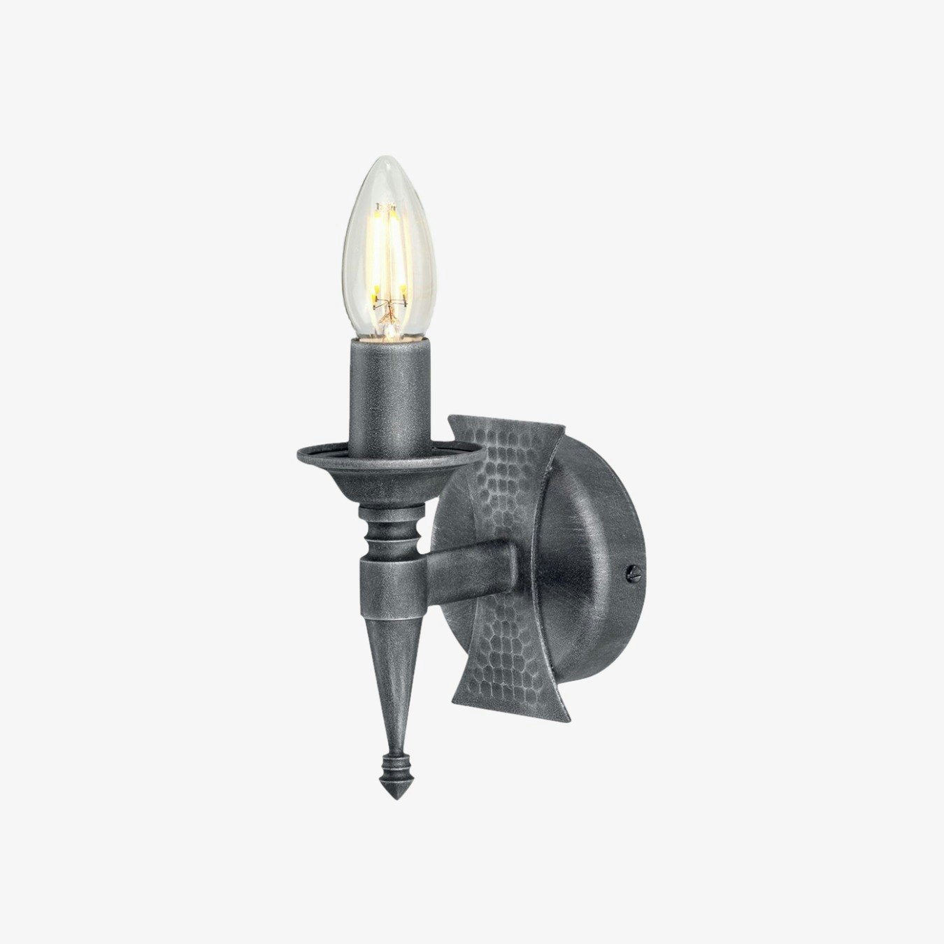 Saxon Wall Light - Black / Silver by Elstead Lighting